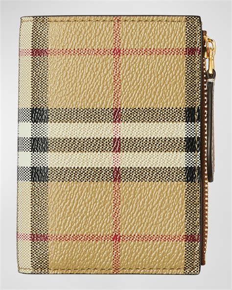 burberry hip check-print bi-fold wallet|Small Check Bifold Wallet in Archive beige.